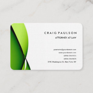 Carte De Visite Linge moderne vert blanc professionnel minimaliste