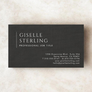 Carte De Visite Linge Noir Naturel Luxueux