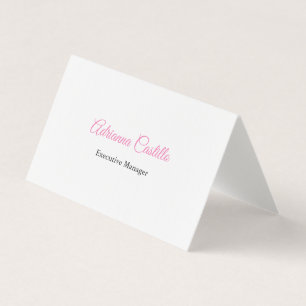 Carte De Visite Linge Plain Simple Noir Blanc Minimal manuscrit