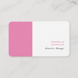 Carte De Visite Linge Plat Feminine Minimaliste Rose Blanc