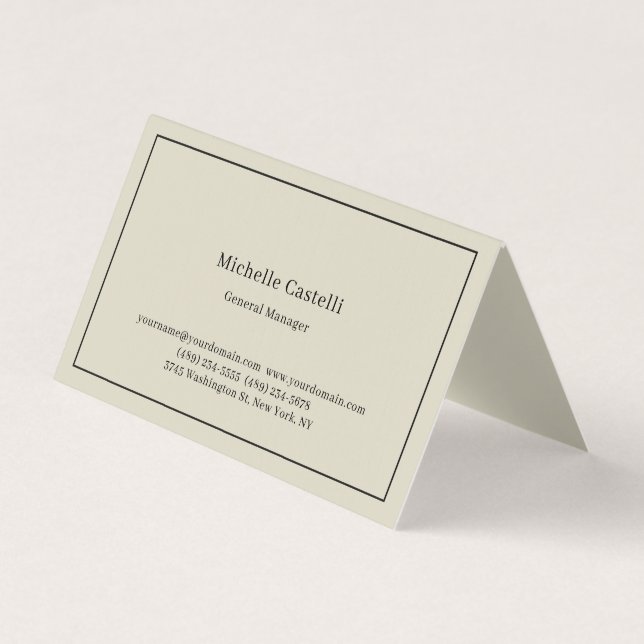 Carte De Visite Linge Premium Professionnel Unique Classique Simpl (Devant)