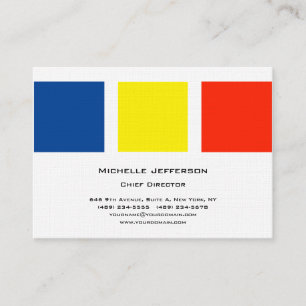 Carte De Visite Linge Professionnel Moderne Bleu Jaune Rouge Blanc