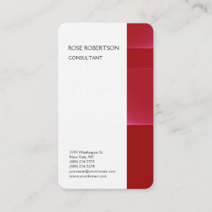 Carte De Visite Linge Rouge blanc minimaliste Professionnel Plain