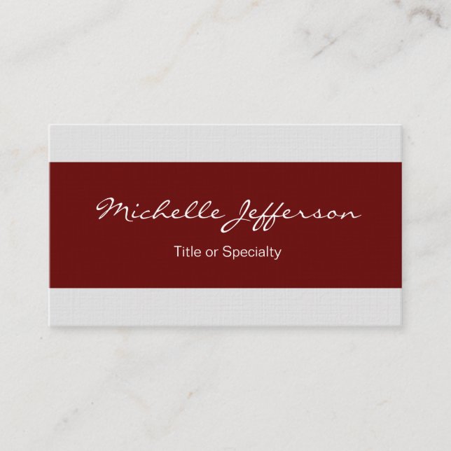 Carte De Visite Linge Rouge Gris Liner tendance Professionnel Mode (Devant)