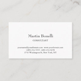 Carte De Visite Linge Unique Classique Simple Blanc