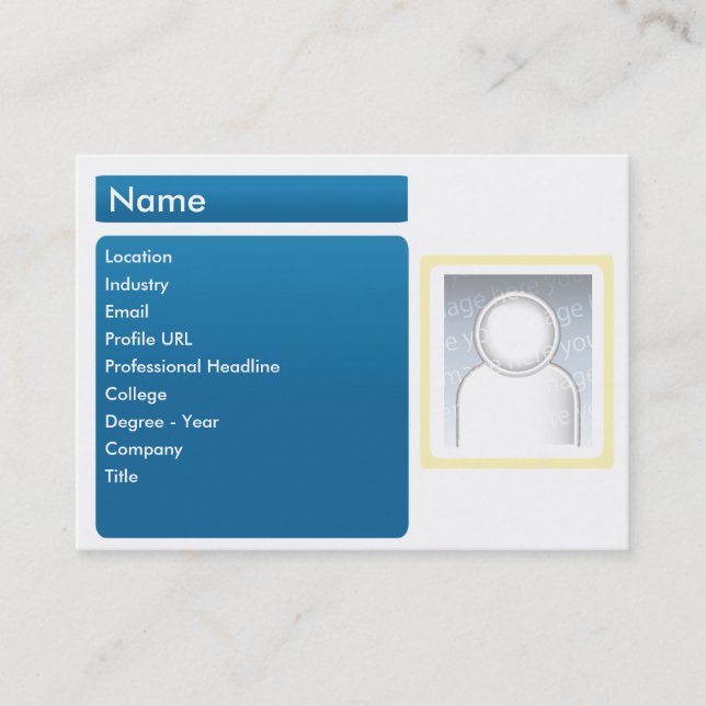 Carte De Visite LinkedIn foncé - potelé (Devant)