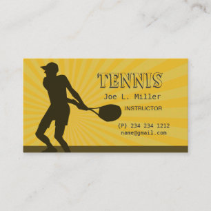Carte De Visite L'instructeur de joueur de tennis folâtre