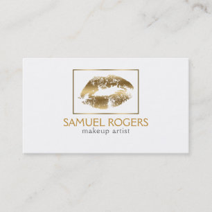 Carte De Visite Lips or et cadre géométrique