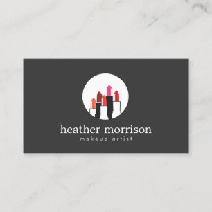Carte De Visite Lipstick Collage Logo 2 pour maquillage Artistes, 