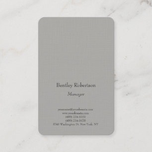 Carte De Visite Lisible à la mode simple minimaliste gris