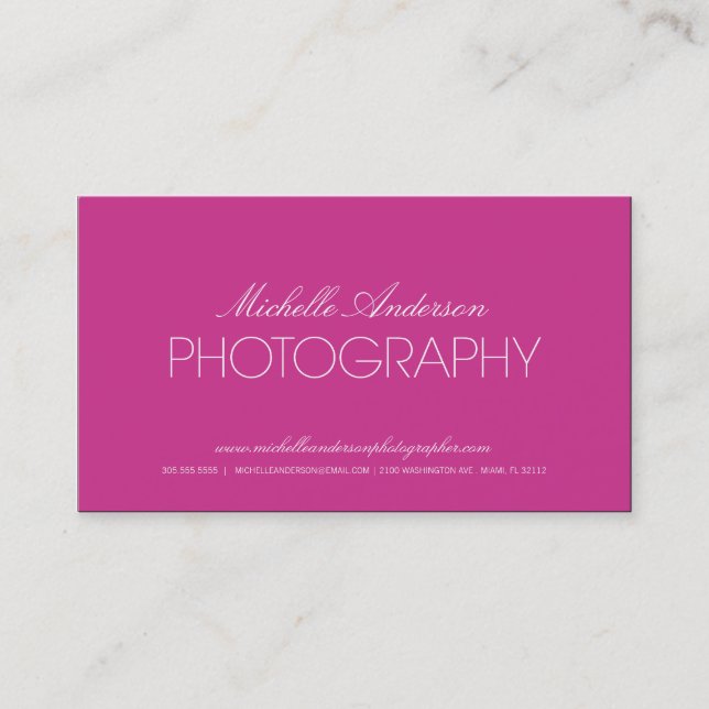 CARTE DE VISITE LISSE DE PHOTOGRAPHIE DU (Devant)