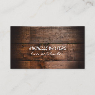 Carte De Visite Liste de cheveux Leather Gold bois