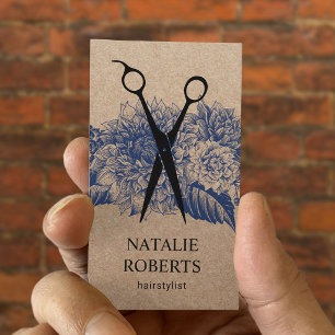 Carte De Visite Liste de cheveux Salon Vintage Floral Rustique Kra