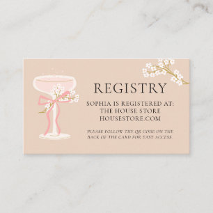 Carte De Visite Liste de mariage Brunch et Bulles