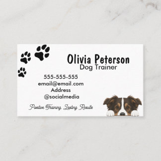 Carte De Visite Liste de services de formation canine minimaliste