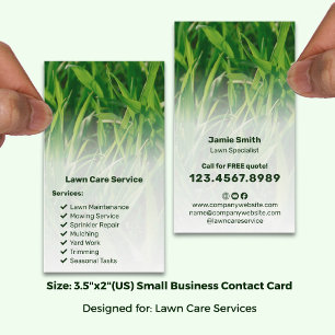 Carte De Visite Liste de services de jardin de base Appel à l'acti