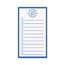 Liste de tâches à faire avec monogramme bleu moder