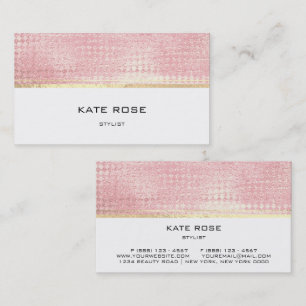 Carte De Visite Liste d'étoiles minimaliste Rose Gold Peach Rose
