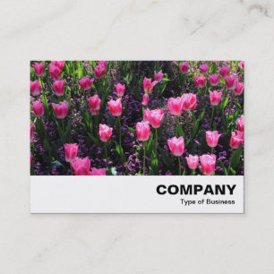 Carte De Visite Lit de tulipes roses