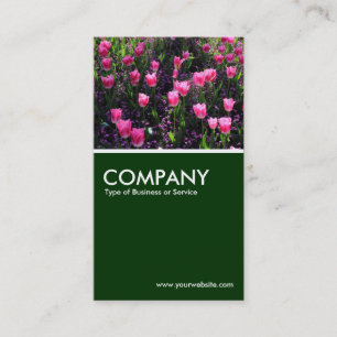 Carte De Visite Lit de tulipes roses - Vert foncé