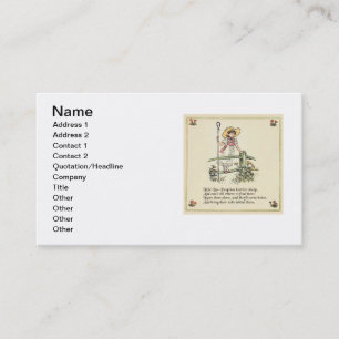 Carte De Visite Little Bo-Peep : Pépinière classique Kate Greenawa