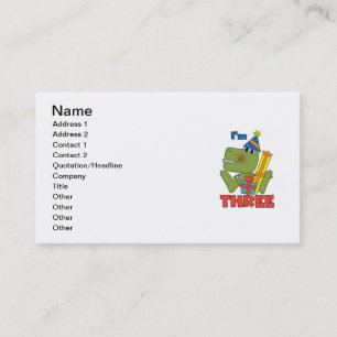 Carte De Visite Little Dino 3ème Anniversaire Tshirts et cadeaux