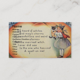 Carte De Visite Little Witch & Cat
