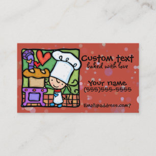 Carte De Visite LittleGirlie aime faire le pain frais DK se