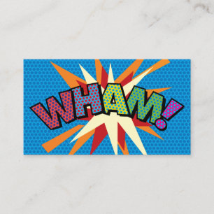 Carte De Visite Livre de bande dessinée rétro amusant WHAM