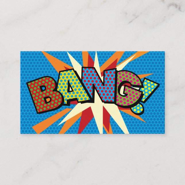 Carte De Visite Livre de bande dessinée rétro BANG Fun (Devant)