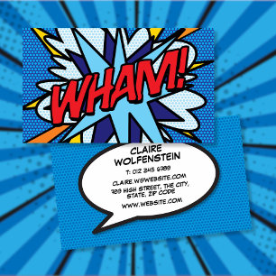 Carte De Visite Livre de BD Pop Art personnalisé WHAM