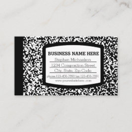Carte De Visite Livre de composition personnalisé Noir/Blanc École