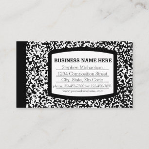 Carte De Visite Livre de composition personnalisé Noir/Blanc École