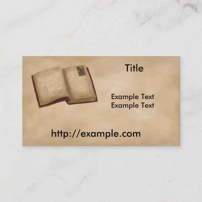 Carte De Visite Livre de généalogie (Devant)