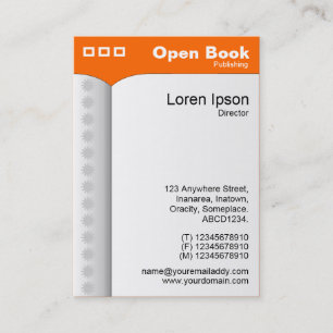 Carte De Visite Livre ouvert (vertical) - Orange FF6600