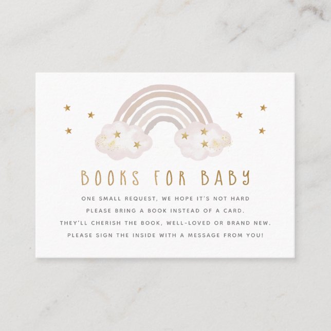 Carte De Visite Livres Arc-en-ciel pour Baby Insert Card (Devant)