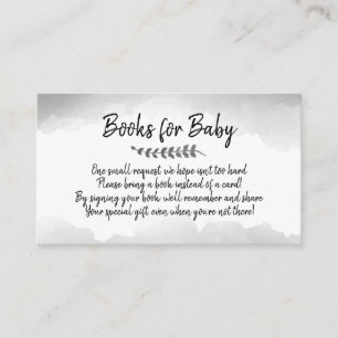 Carte De Visite Livres Pour Bébé Livre Demande Baby shower Invitat