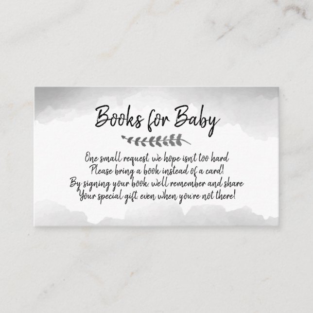 Carte De Visite Livres Pour Bébé Livre Demande Baby shower Invitat (Devant)
