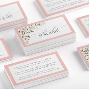 Carte De Visite Livres pour bébé rose Baby shower floral Boîtier