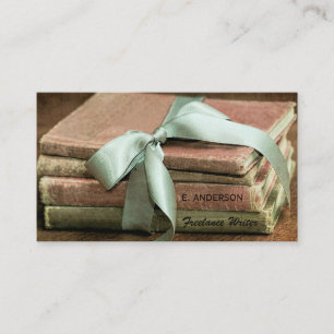 Carte De Visite Livres vintages Avec Mint Ribbon Écrivain Freelanc