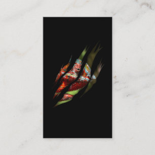 Carte De Visite Lizard à peau colorée Chameleon