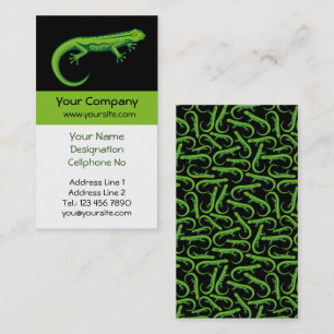 Carte De Visite Lizard vert vertical