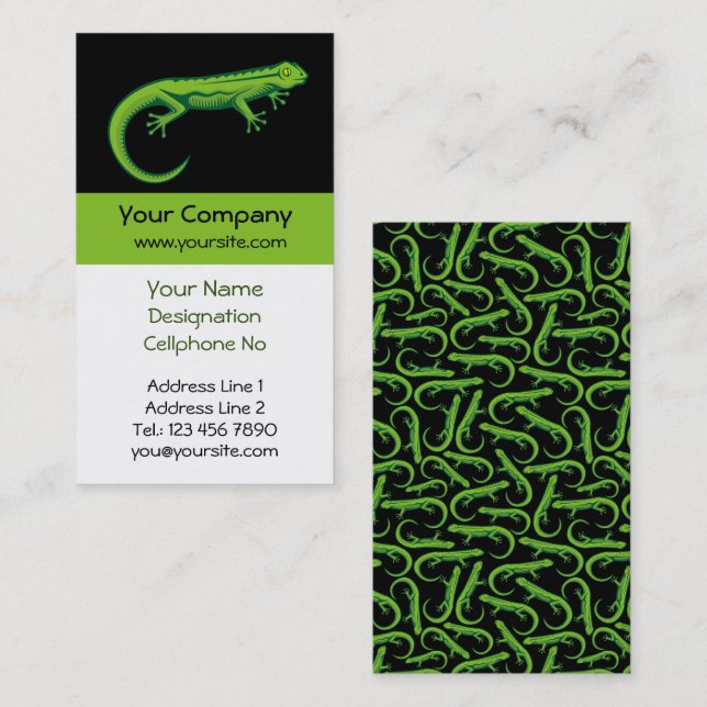 Carte De Visite Lizard vert vertical (Devant / Derrière)