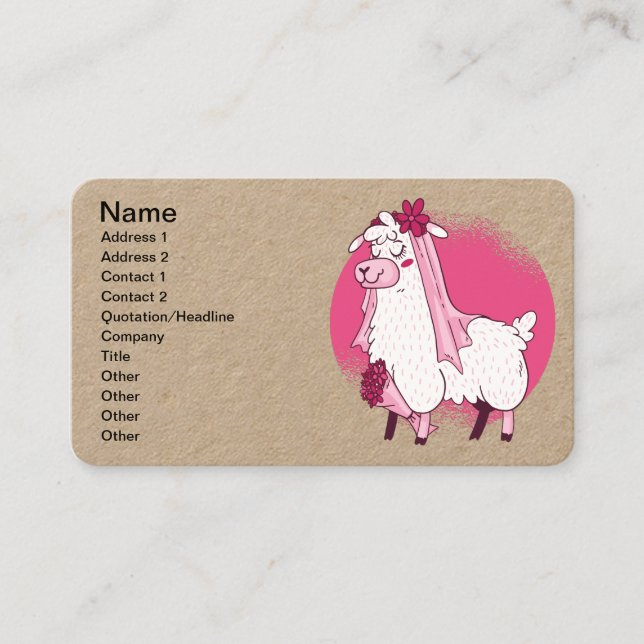Carte De Visite Llama Bride (Devant)