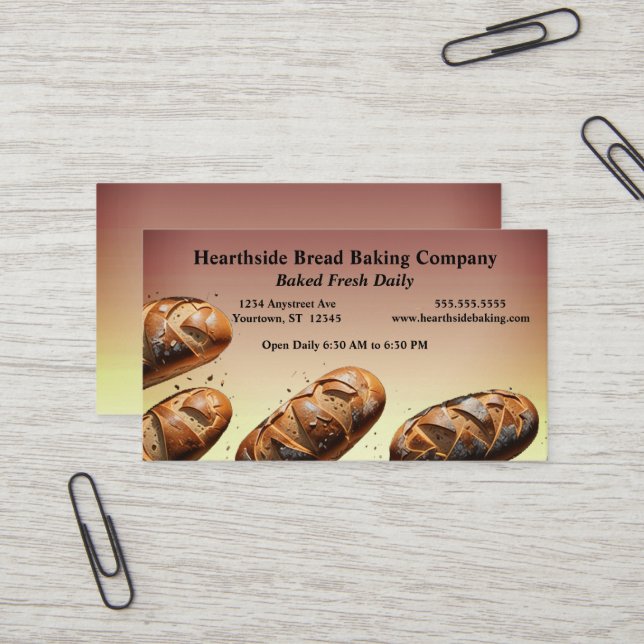 Carte De Visite Loaves de pain d'art boulangerie de pain (Devant/Arrière en situation)