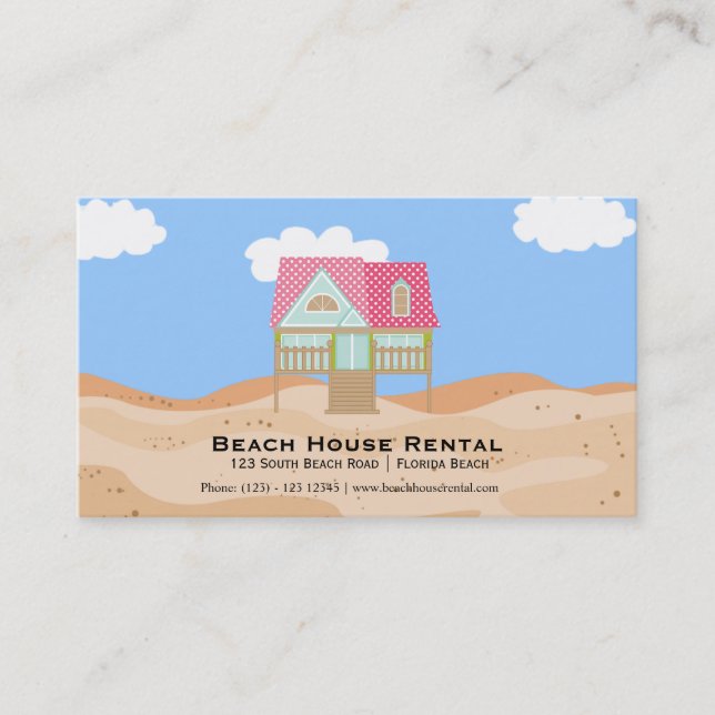 Carte De Visite Location Beach House (Devant)