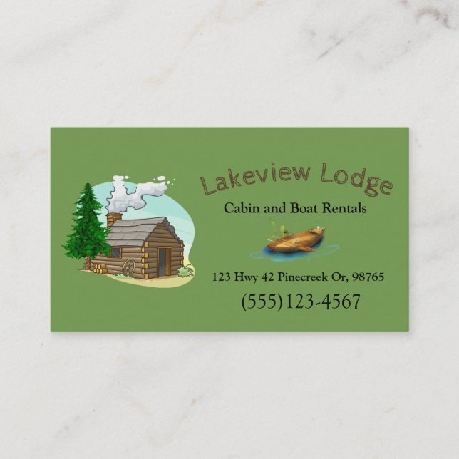 Carte De Visite Location cabine Resort Vacances Lodge (Devant)