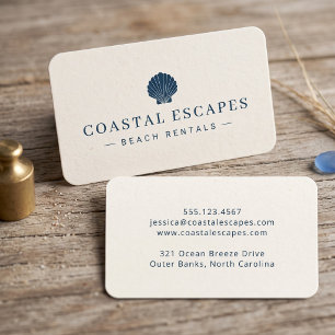 Carte De Visite Location de plage côtière minimaliste
