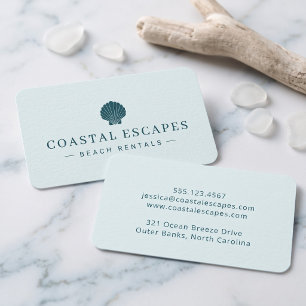 Carte De Visite Location de plage côtière minimaliste