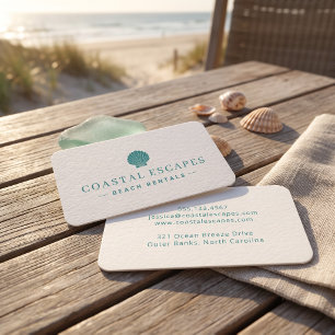Carte De Visite Location de plage côtière minimaliste